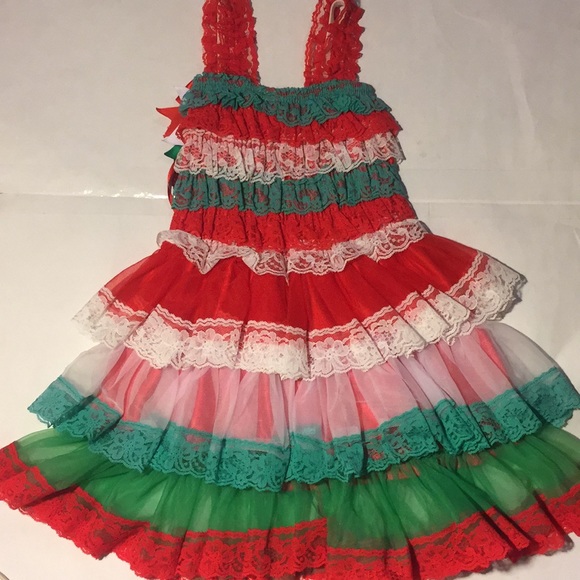 🆕 Ruffled Lace Girl Dress with Hair Bow - Picture 4 of 7